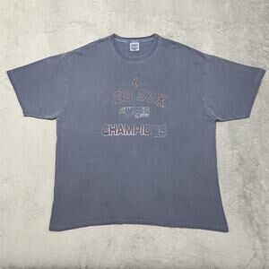 Boston Red Sox T Shirt Mens 2XL Blue 2007 World Series Champions Comfort Colors